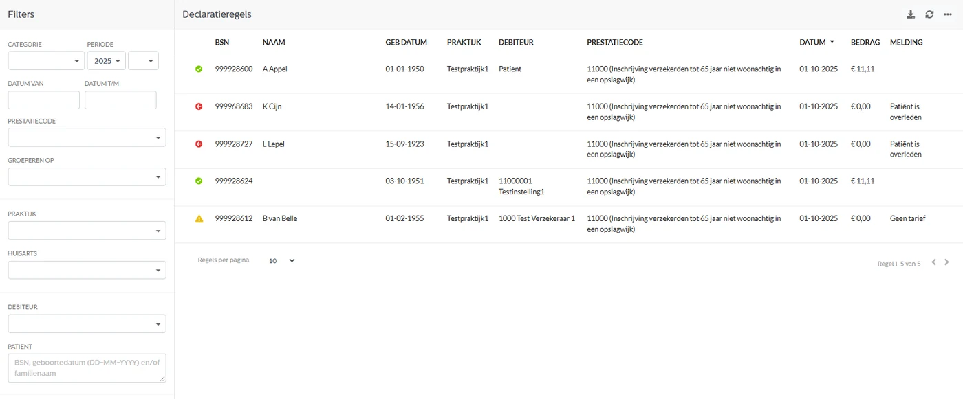 Declaratieregels in Bettr Health Finance