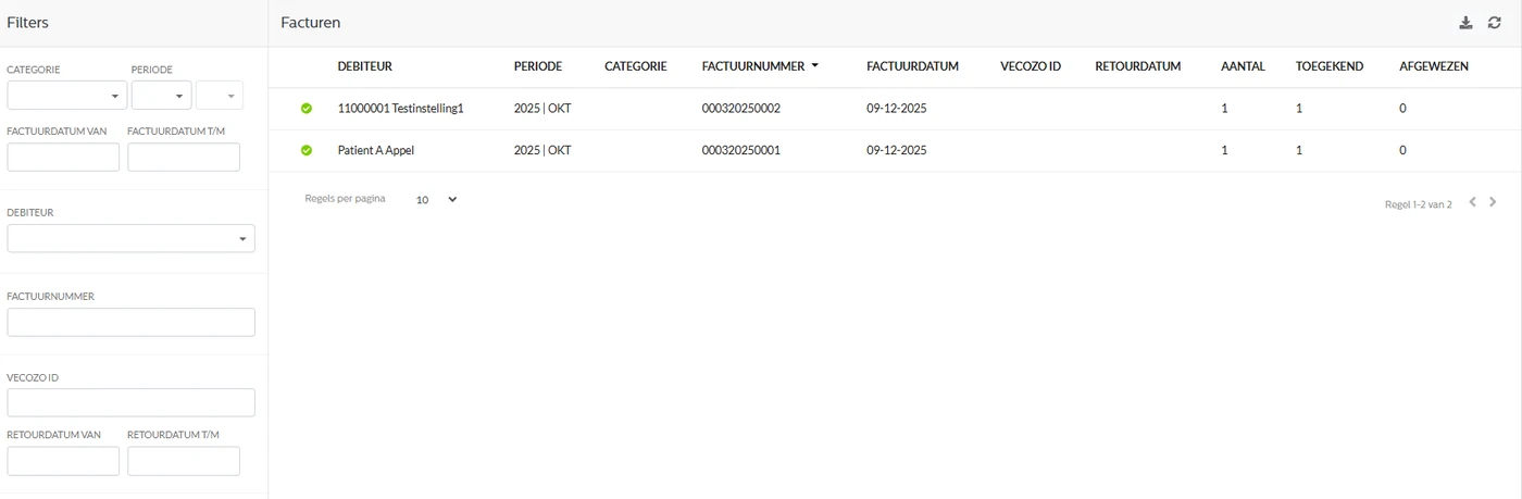 Facturen in Bettr Health Finance